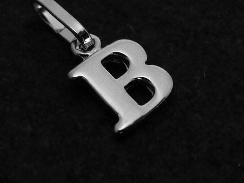 B - Buchstaben Anhänger 925 Sterling Silber rhodiniert