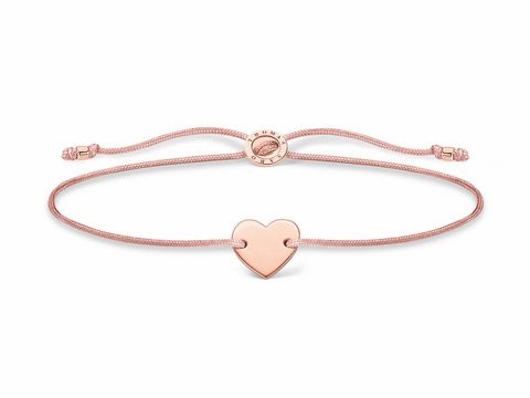 Thomas Sabo Charming Collection - A1996-597-19-L20v - Herz - Armband - 13-20 cm - Silber - Roségold - nylon - Beige