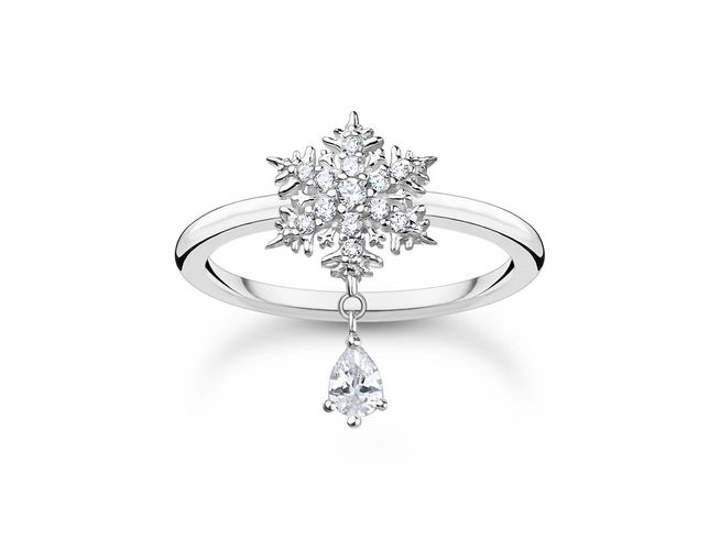 Thomas Sabo TR2414-051-14-50 - Ring - Sterling Silber + Zirkonia - Schneeflocke - Gr. 50