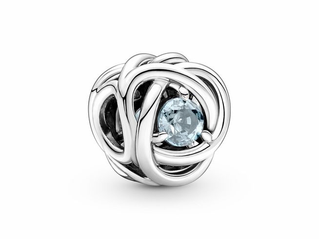 Pandora Sea Aqua Blue Eternity Circle Charm - 790065C09 - Silber - Kristall - Blau