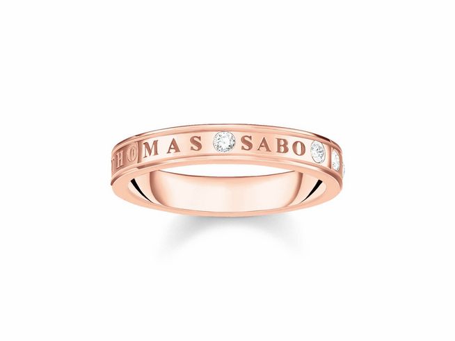 Thomas Sabo TR2253-416-14-52 Ring - Silber vergoldet Roségold + Zirkonia - weiß - Gr. 52