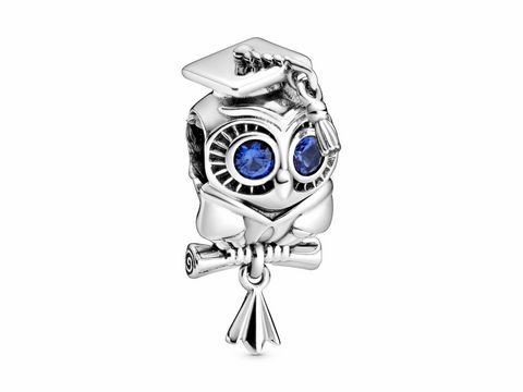 Pandora Silber Charm - 798907C01 - Graduation Eule - Crystals