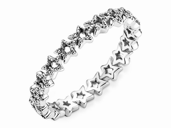 Pandora Ring 190029C00-60 - Asymmetrischer Sternenband - Sterling Silber - Gr. 60