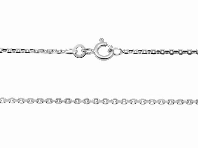 Anker Kette 925 Sterling Silber diamantiert - 36 cm - 1,7 x 1,7 mm- rhodiniert