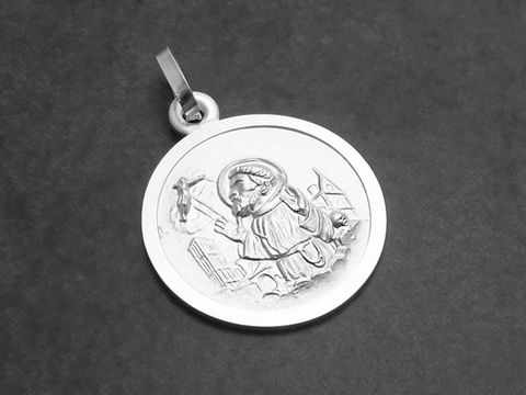 Heiliger Franziskus - Franz von Assisi Sterling Silber Anhänger