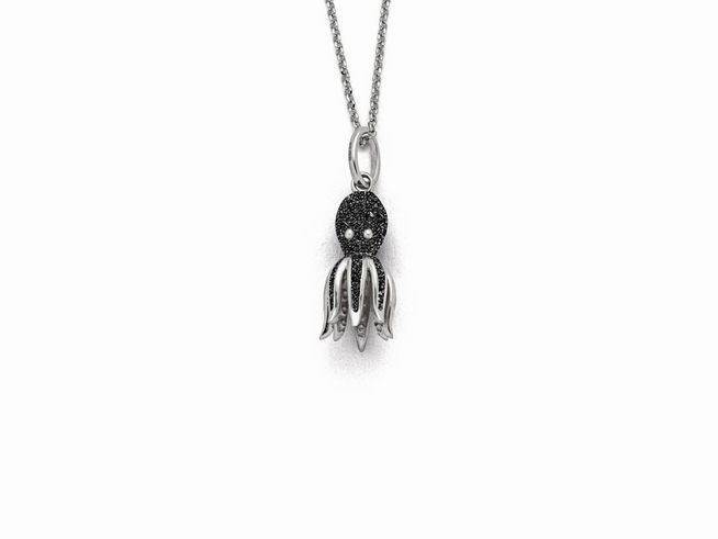 DUR Schmuck P4190 - Sterling Silber Anhänger Oktopus Lavasand - Lavasand -