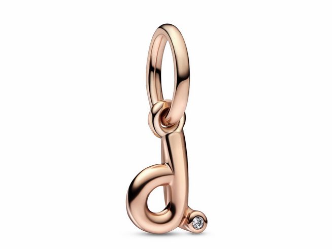 Pandora Charm 782534C01 - Buchstabe D - Roségold Vergoldung - Zirkonia