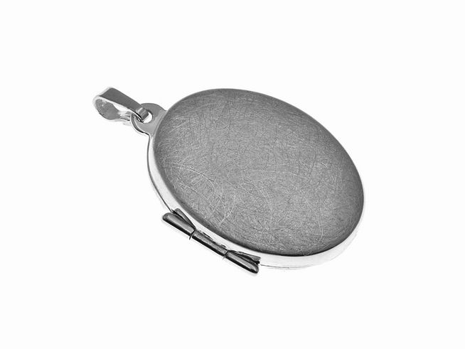 Medaillon eismatt - Sterling Silber - oval