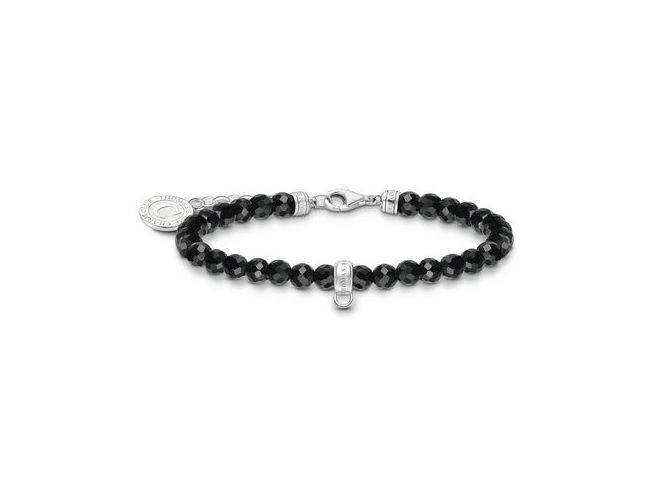 Thomas Sabo A2141-130-11-L19v Armband - CLUB Schwarzer Onyx - Silber & Achat - Schwarz - 16 bis 19 cm