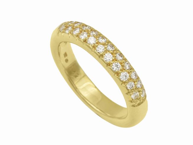 Gelbgold Ring - funkelnd - Gelbgold 750 - Brillant 0,42 ct w-if Lupenrein - Gr. 58