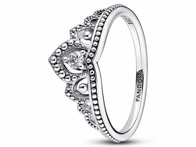 Pandora - königlicher Perlen Diadem-Ring - 192233C01-56 - Sterling Silber + Zirkonia - Klar - Gr. 56