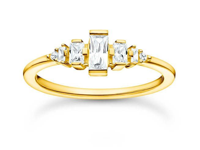 Thomas Sabo Charming Ring - TR2347-414-14-56 - Sterling Silber - verg. Gelbgold + Zirkonia weiß - Gr. 56