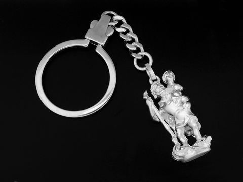 Schlüsselanhänger Heiliger Christophorus - Sterling Silber - Geschenkidee