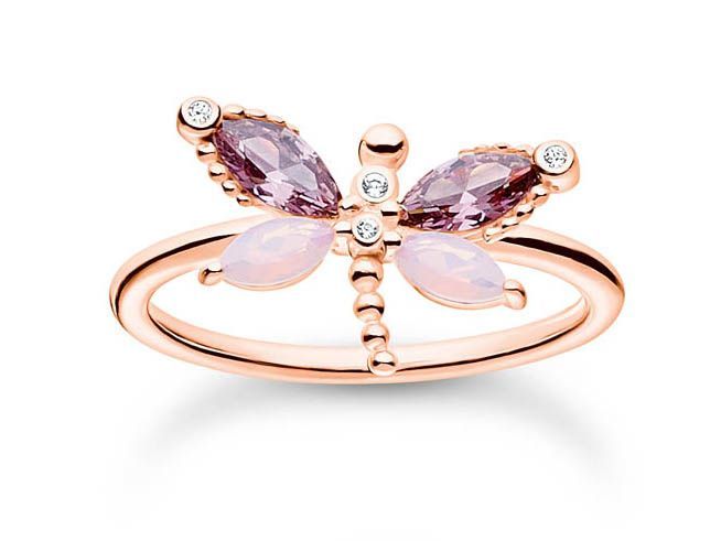 Thomas Sabo Charming Ring - TR2349-321-7-54 - Sterling Silber - verg. Roségold + Glas-Keramik Stein + Zirkonia - Gr. 54