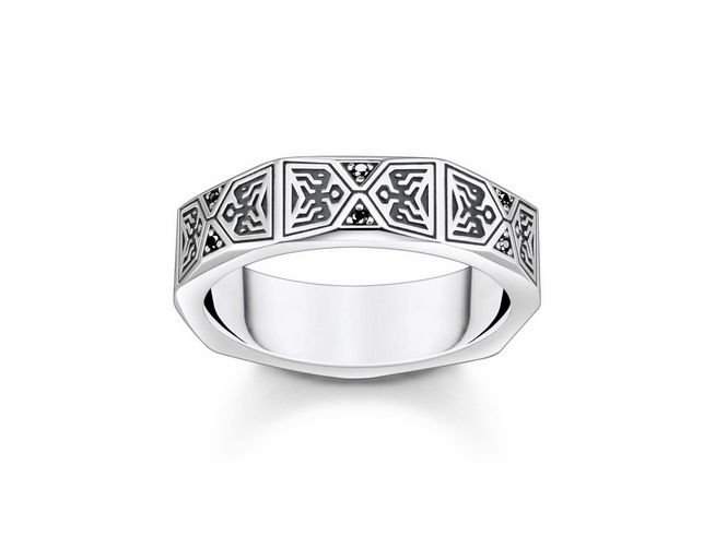 Thomas Sabo TR2432-643-11-66 Ring - Silber geschw. + Zirkonia - schwarz - Gr. 66