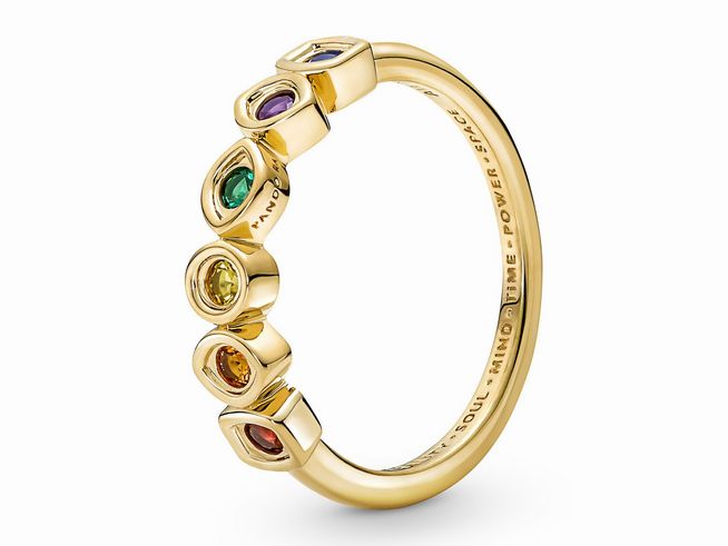 Pandora Marvel The Avengers Infinity Steine Ring - 160779C01-48 - Gelbgold Verg. - Kristall - Gr. 48 - Multicolor