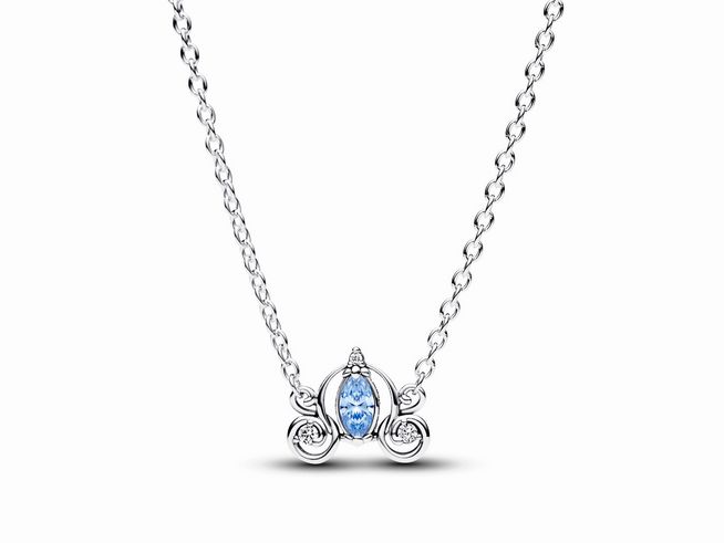 Pandora 393057C01-45 - Disney Cinderellas Kutsche Collier-Halskette - Sterling Silber - Zirkonia Blau - 45 cm