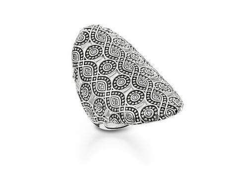 Thomas Sabo TR2093-643-14-56 Ring Gr. 56 - Silber geschw. - Zirkonia weiß