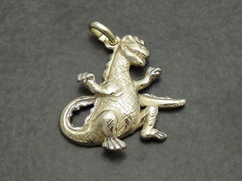 Gold auf Silber Anhänger -Dinosaurier 3D- Dino