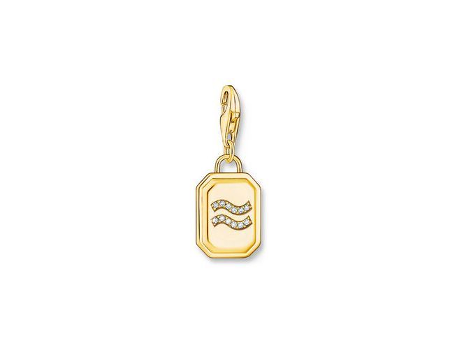 Thomas Sabo 2155-414-39 Charm-Anhänger - Sternzeichen Wassermann - Silber Gelbgold verg. & Zirkonia