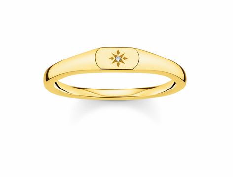 Thomas Sabo - TR2314-414-14-48 - Sterne - Ring Gr. 48 - Silber - Gelbgold - Zirkonia - Klar