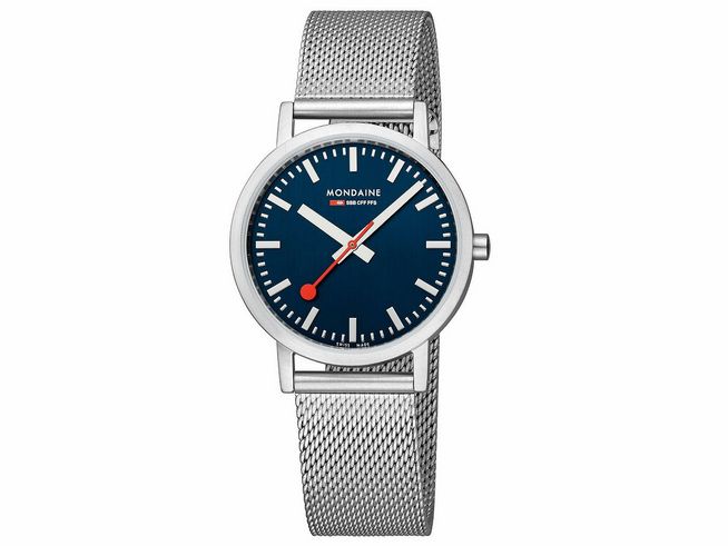 Mondaine Uhr Classic - A660.30314.40SBJ - 36 mm - Ziffernblatt Ozeanblau