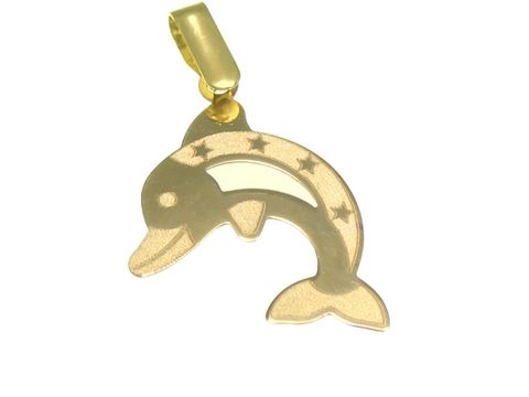 Kinderschmuck - Gold 375 - Anhänger als Delfin -Flippy-