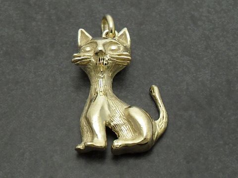 Silber Anhänger vergoldet Katze Mieze Cat