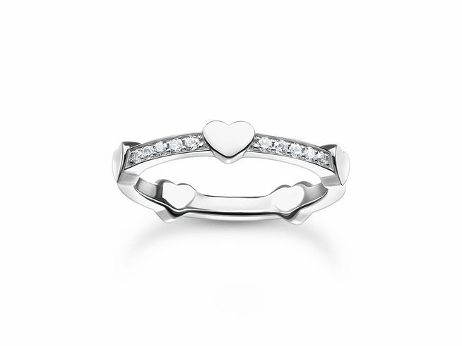 Thomas Sabo Ring TR2391-051-14-60 Herzen Sterling Silber - Zirkonia - Gr. 60