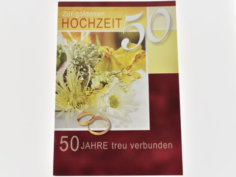 Hochzeitskarte - Blumen und Ringe