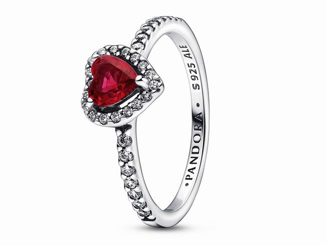 Pandora Ring 198421C02-52 - rotes Herz der Liebe - Silber - Kristall Rot - Gr. 52