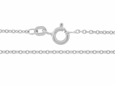 Silberkette - Anker - Sterling Silber - 50 cm - diamantiert - 1,2 x 1,2 mm