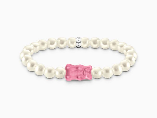 Thomas Sabo A2154-082-9-L15 Armband - HARIBO Gummibärchen - Goldbär - Silber & Zuchtperlen - Rosa-Pink - 15 cm