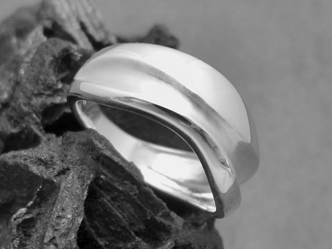 Silber Ring - Welle - Sterling Silber - schlicht elegant - Gr. 50