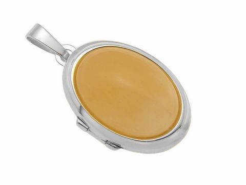 Aragonite Cabochon - Weißgold 585 Medaillon