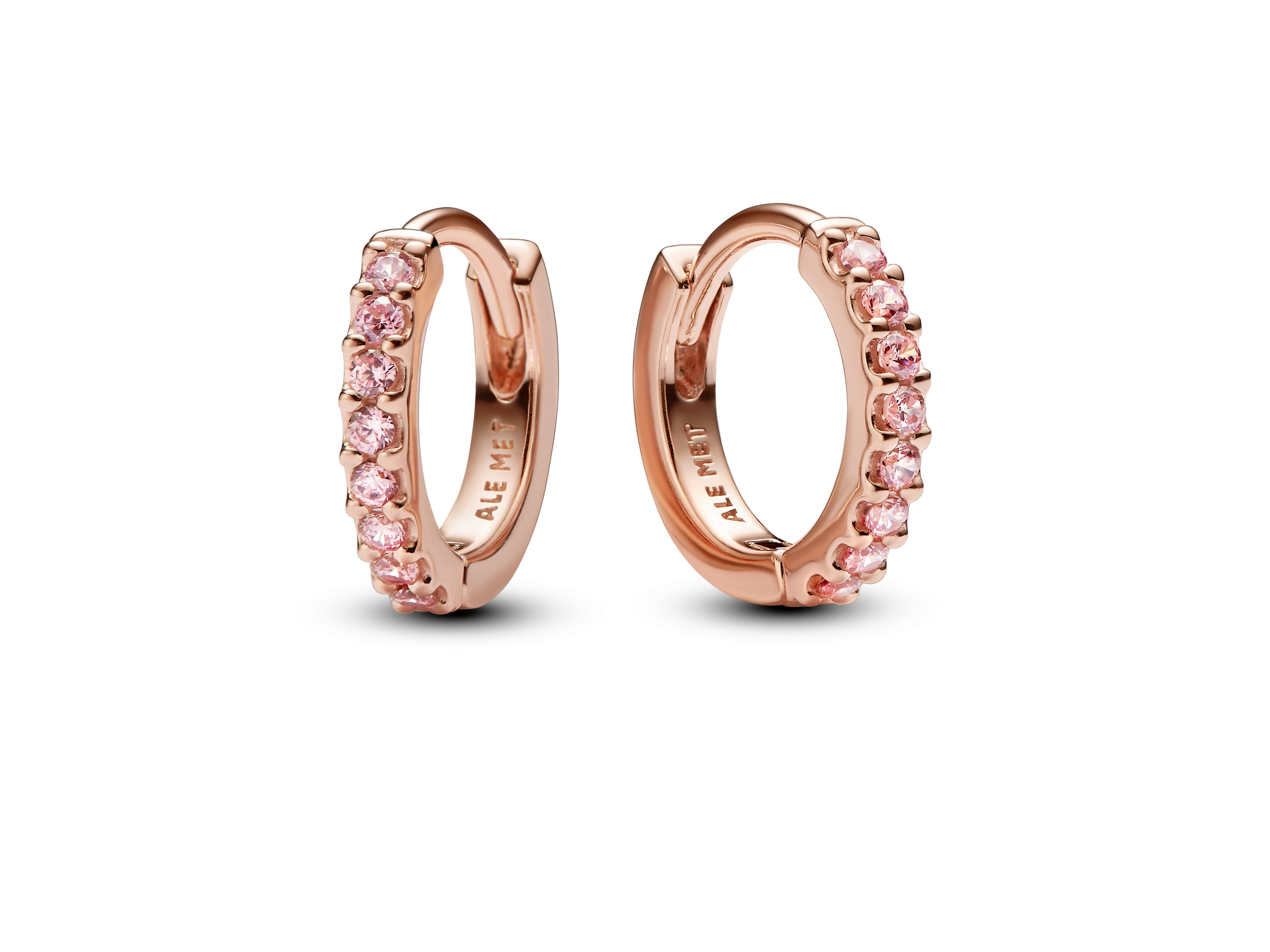 Pandora 283015C01 Roségold verg. Huggie Hoop Ohrringe mit märchenhaftem rosa Zirkonia