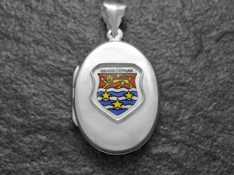 Kaimaninseln Karibik - Grand Cayman Inselwappen Silber Medaillon