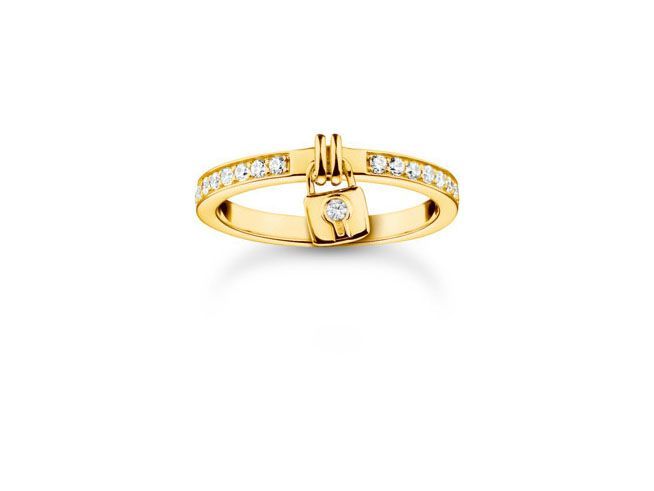 Thomas Sabo Ring - TR2371-414-14-58 - Sterling Silber vergoldet Gelbgold - Zirkonia - weiß - Gr. 58