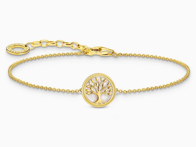 Thomas Sabo Essentials A2160-427-39-L19V Armband  - tree of Love - Lebensbaum - Silber Gelbgold verg. & Kaltemail - 16 bis 19 cm