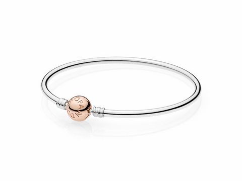 PANDORA 580713-21 Armreif mit Kugelverschluss PANDORA Rose mit Silber 21 cm