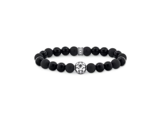 Thomas Sabo A2145-705-11-L16 Armband - Beads - Silber gesch. & Obsidian & Zirkonia - Schwarz - 16 cm