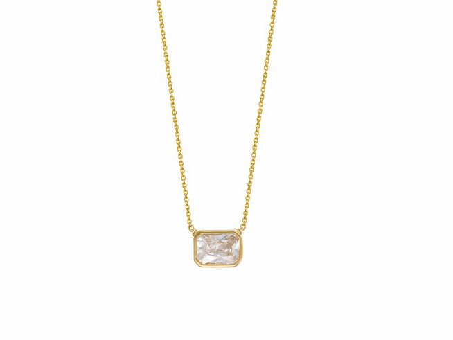 Xenox Sterling Silber Kette XS7392G - 40-45 cm - ZARGE GOLD - Gelbgold Verg. Karreekette