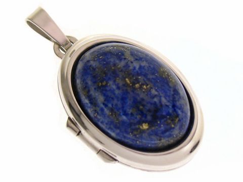 Lapislazuli Medaillon - Cabochon - Sterling Silber rho.