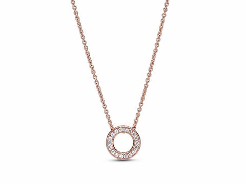 Pandora - Kette mit Anhänger - Herzen - Silber - Roségold - 387436C01-45 - 45 cm