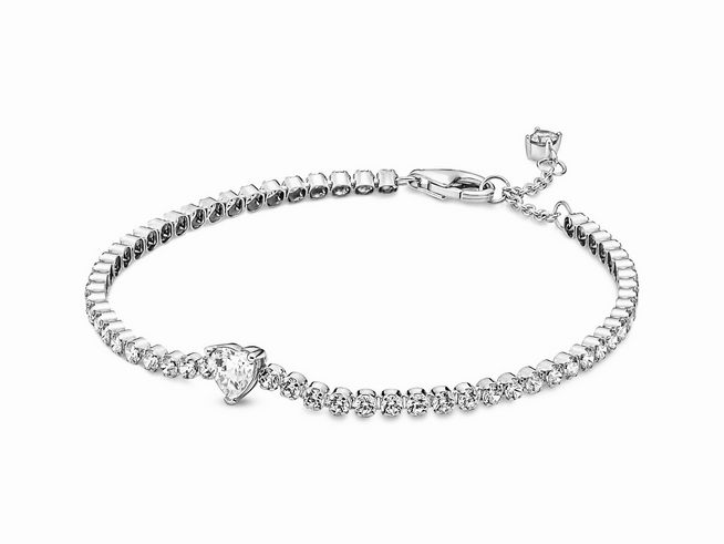 Pandora Armband 590041C01-18 - Glitzerndes Herz-Tennisarmband - Sterling Silber - Zirkonia - klar - 18 cm