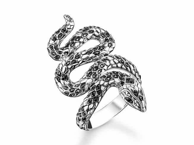 Thomas Sabo TR2418-643-11-48 - Ring - Sterling Silber - geschwärzt + Zirkonia - Schlange - Gr. 48