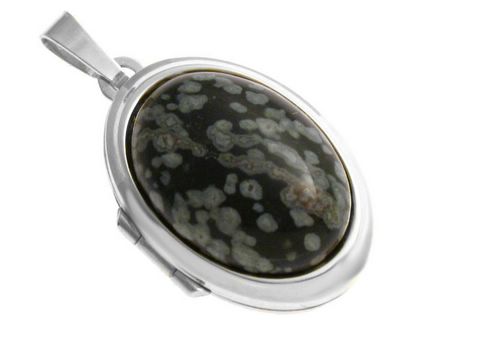 Schneeflocke Cabochon - Sterling Silber Medaillon