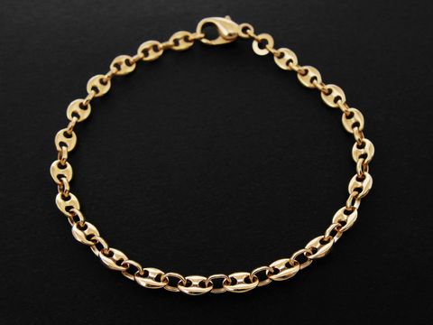 Armband Kästchenpanzer - 4,5 x 1,3 mm - Gold 585 - 18,5 cm