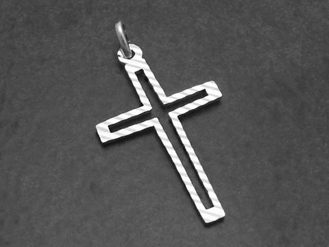 Flaches dezentes Silber Kreuz als Anhänger