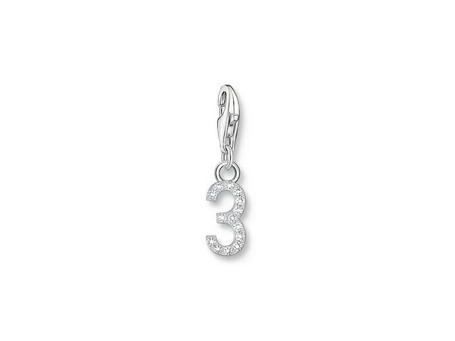 Thomas Sabo 2127-051-21 Charm-Anhänger - Zahl 3 - Silber & Zirkonia